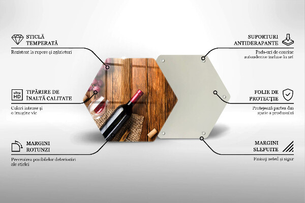 Tabla de cortar de vidrio Una botella de vino tinto