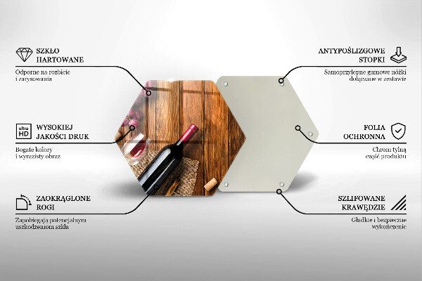 Tabla de cortar de vidrio Una botella de vino tinto