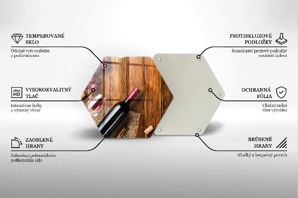 Tabla de cortar de vidrio Una botella de vino tinto