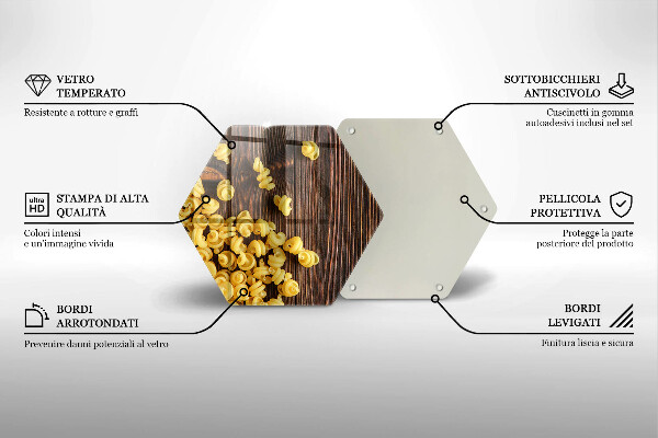 Tabla de cortar de vidrio Pasta en la mesa