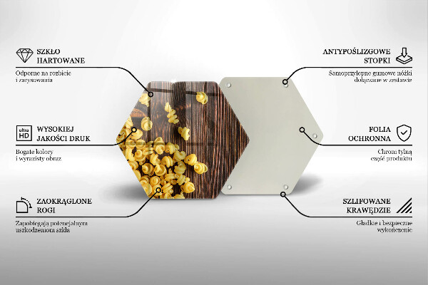 Tabla de cortar de vidrio Pasta en la mesa