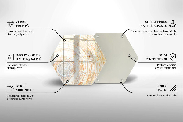 Tabla de cortar de vidrio Textura de madera
