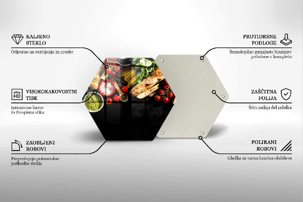 Tabla de cortar de vidrio Ingredientes y especias italianas