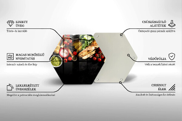 Tabla de cortar de vidrio Ingredientes y especias italianas