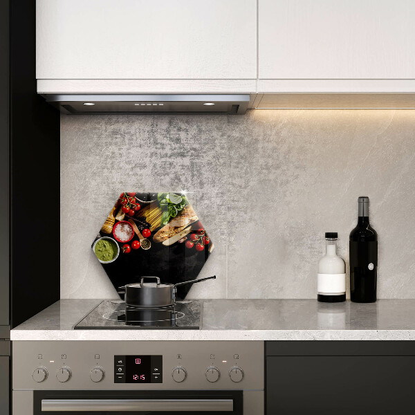 Tabla de cortar de vidrio Ingredientes y especias italianas