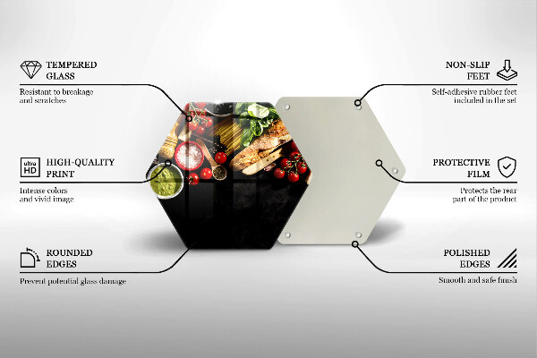 Tabla de cortar de vidrio Ingredientes y especias italianas
