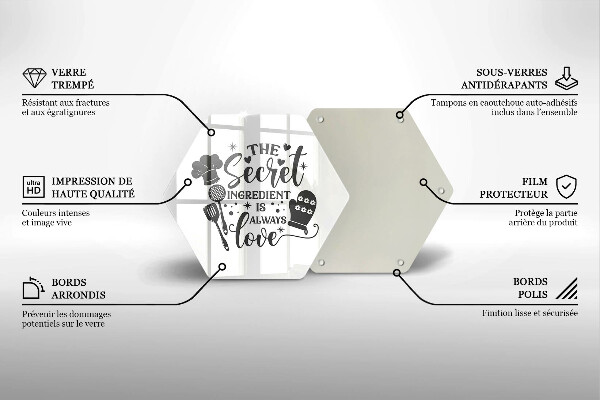 Tabla de cortar de vidrio Inscripción frase