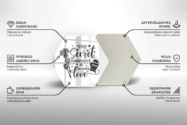 Tabla de cortar de vidrio Inscripción frase