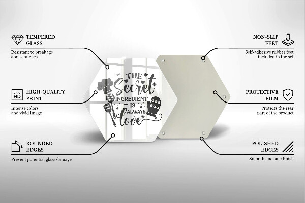 Tabla de cortar de vidrio Inscripción frase
