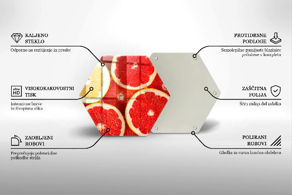 Tabla de cortar de vidrio Rodajas de pomelo
