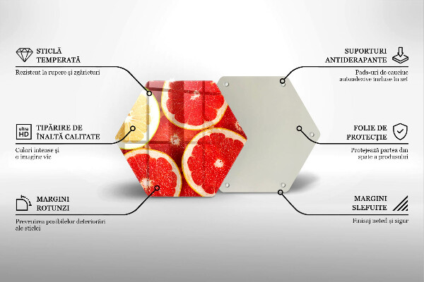 Tabla de cortar de vidrio Rodajas de pomelo