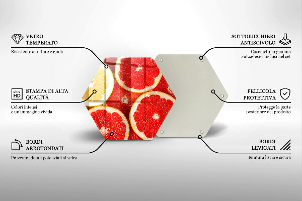 Tabla de cortar de vidrio Rodajas de pomelo