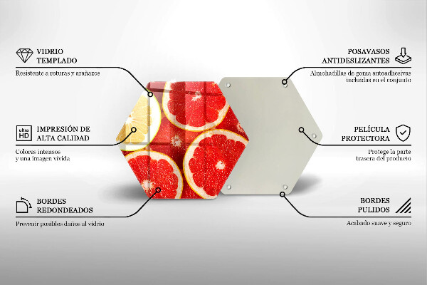 Tabla de cortar de vidrio Rodajas de pomelo