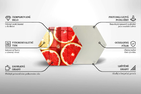 Tabla de cortar de vidrio Rodajas de pomelo