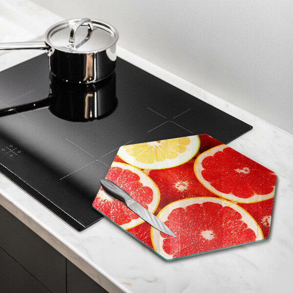 Tabla de cortar de vidrio Rodajas de pomelo