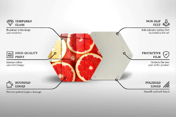 Tabla de cortar de vidrio Rodajas de pomelo