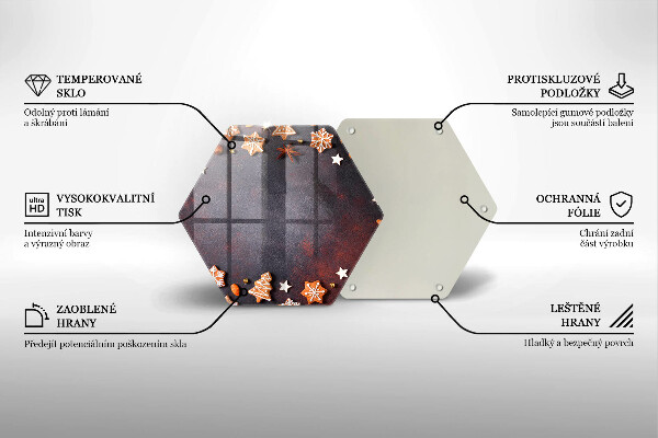 Tabla de cortar de vidrio Navidad de pan de jengibre