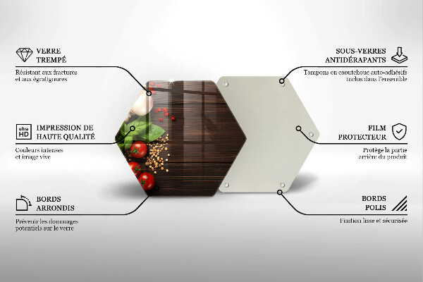 Tabla de cortar de vidrio Verduras en la mesa