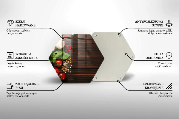 Tabla de cortar de vidrio Verduras en la mesa