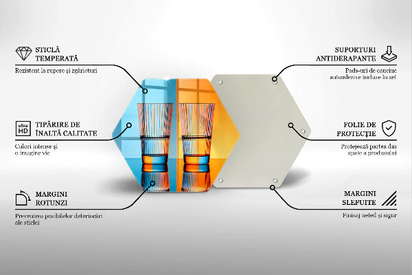 Tabla de cortar de vidrio Dos vasos de agua