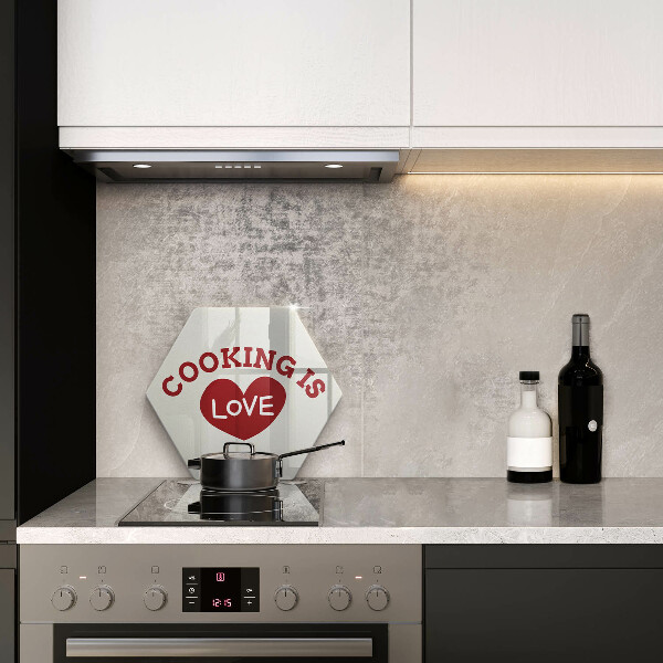 Tabla de cortar de vidrio Cooking is love