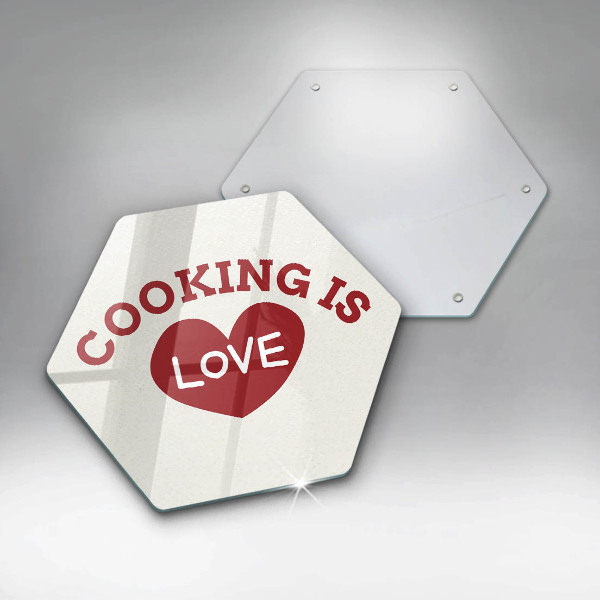 Tabla de cortar de vidrio Cooking is love