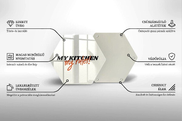 Tabla de cortar de vidrio My kitchen my rules