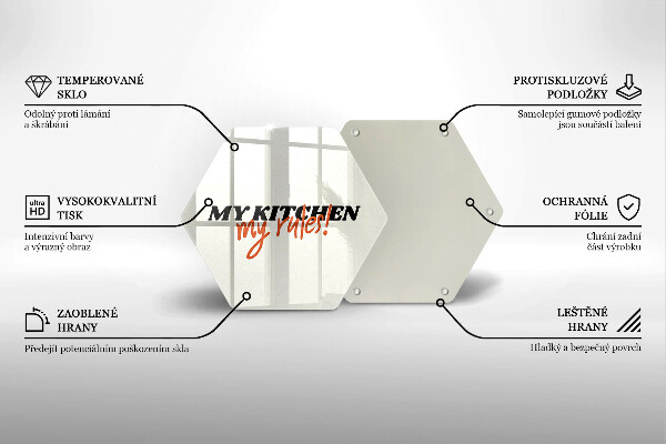 Tabla de cortar de vidrio My kitchen my rules