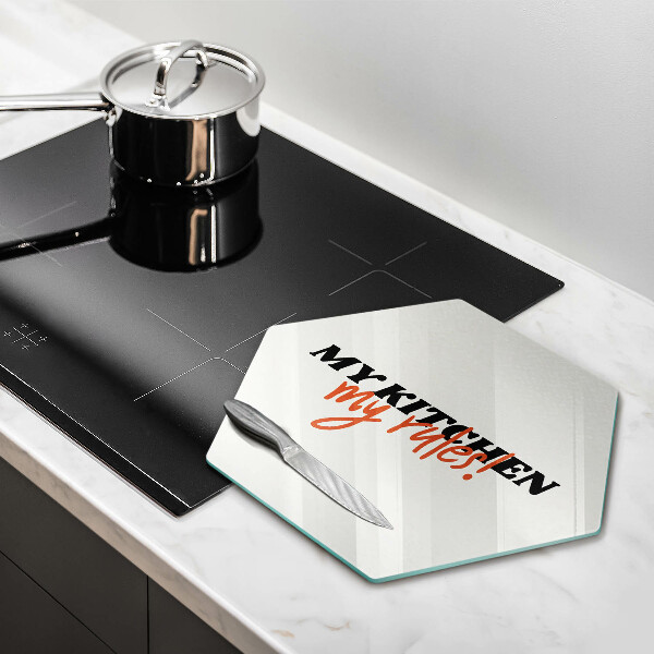 Tabla de cortar de vidrio My kitchen my rules