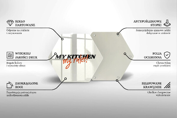 Tabla de cortar de vidrio My kitchen my rules