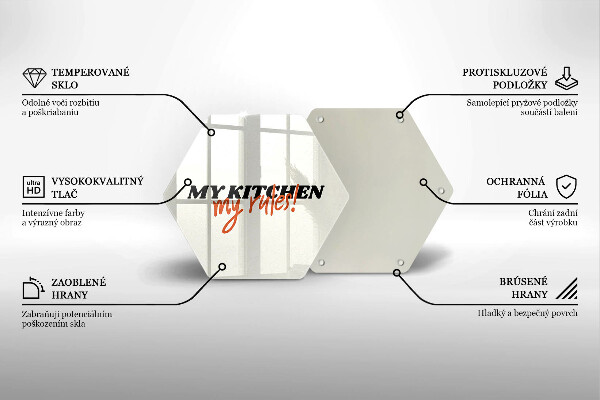 Tabla de cortar de vidrio My kitchen my rules