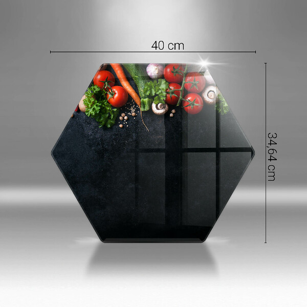 Tabla de cortar de vidrio Verduras coloridas