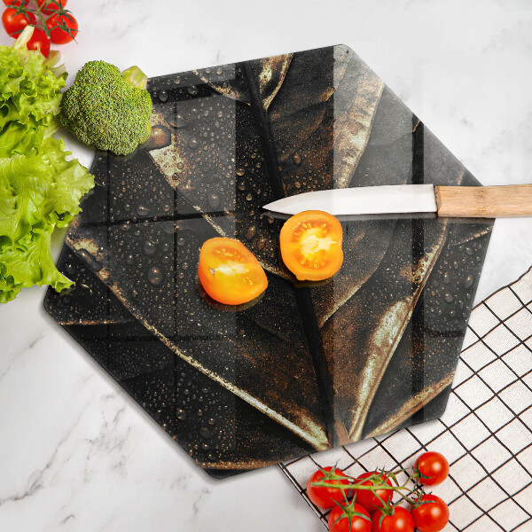 Tabla de cortar de vidrio Hoja de oro