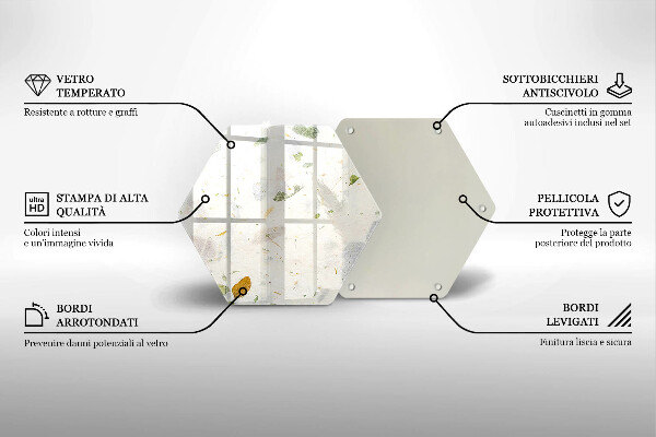 Tabla de cortar de vidrio Hojas cayendo