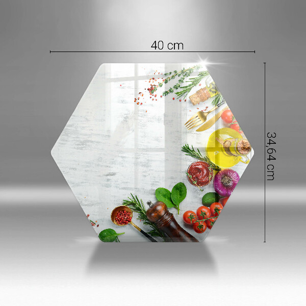 Tabla de cortar de vidrio Verduras y especias