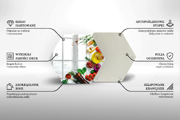 Tabla de cortar de vidrio Verduras y especias