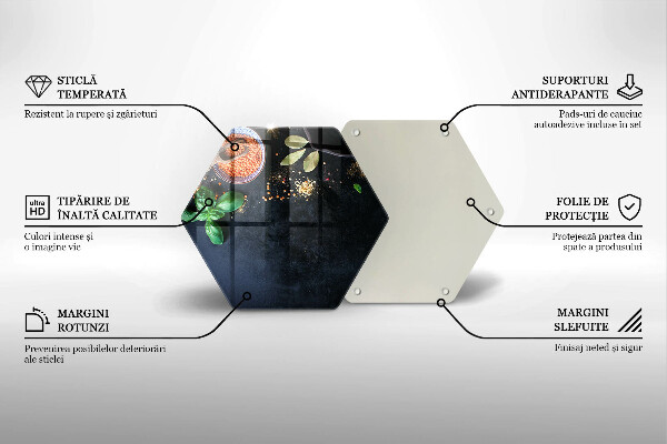 Tabla de cortar de vidrio Tazones de especias