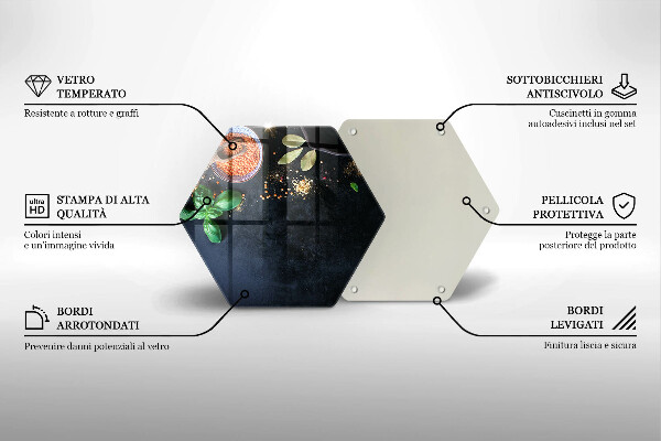 Tabla de cortar de vidrio Tazones de especias