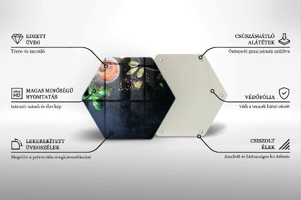 Tabla de cortar de vidrio Tazones de especias