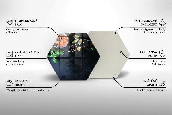 Tabla de cortar de vidrio Tazones de especias