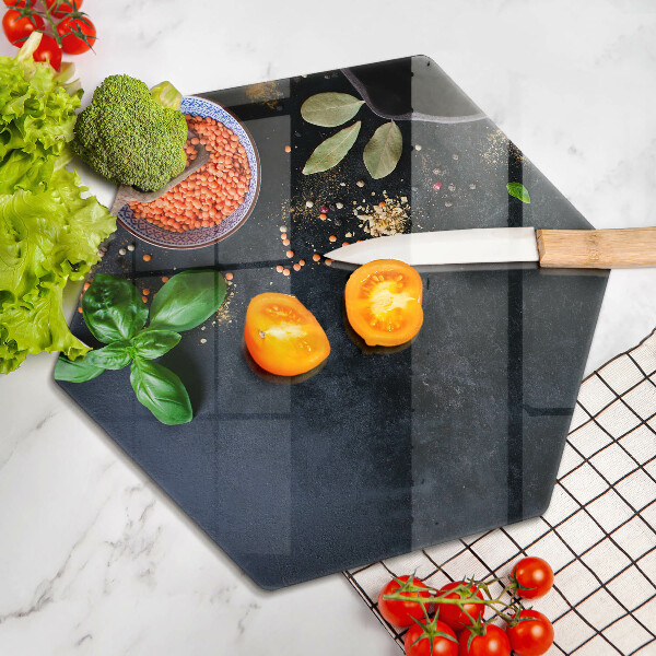 Tabla de cortar de vidrio Tazones de especias