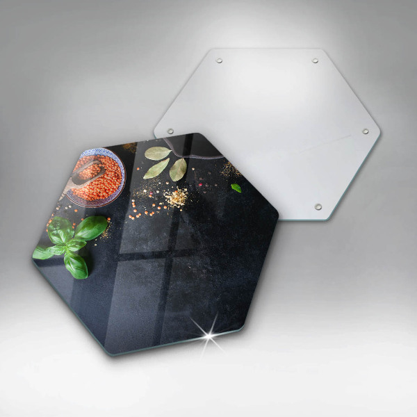 Tabla de cortar de vidrio Tazones de especias