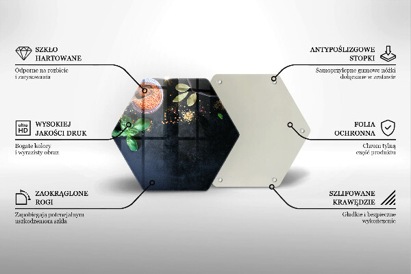 Tabla de cortar de vidrio Tazones de especias