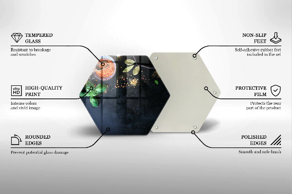 Tabla de cortar de vidrio Tazones de especias