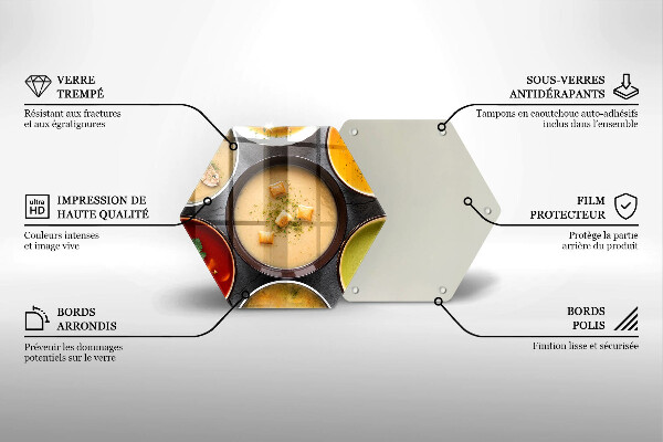Tabla de cortar de vidrio Sopas coloridas