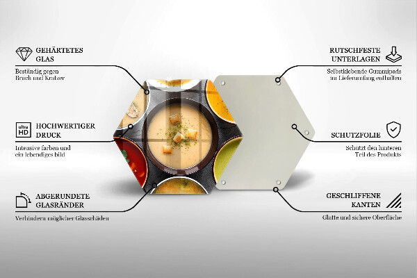 Tabla de cortar de vidrio Sopas coloridas