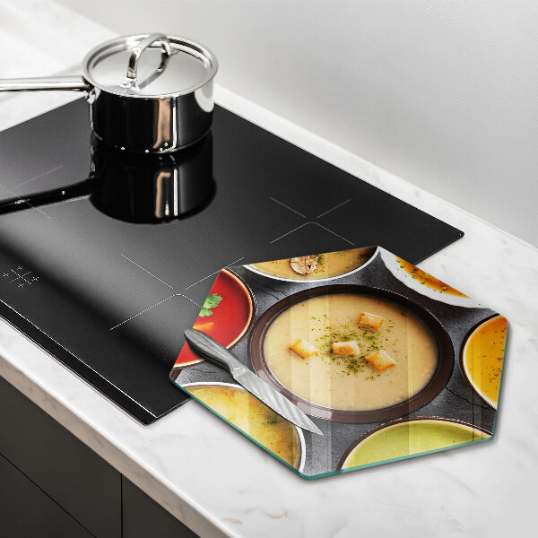 Tabla de cortar de vidrio Sopas coloridas