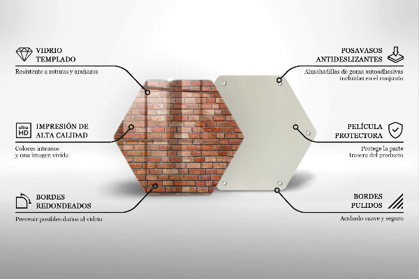 Tabla de cortar de vidrio Pared de ladrillo