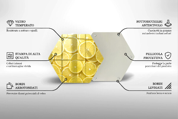 Tabla de cortar de vidrio Fruta de limon