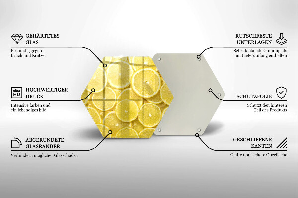 Tabla de cortar de vidrio Fruta de limon